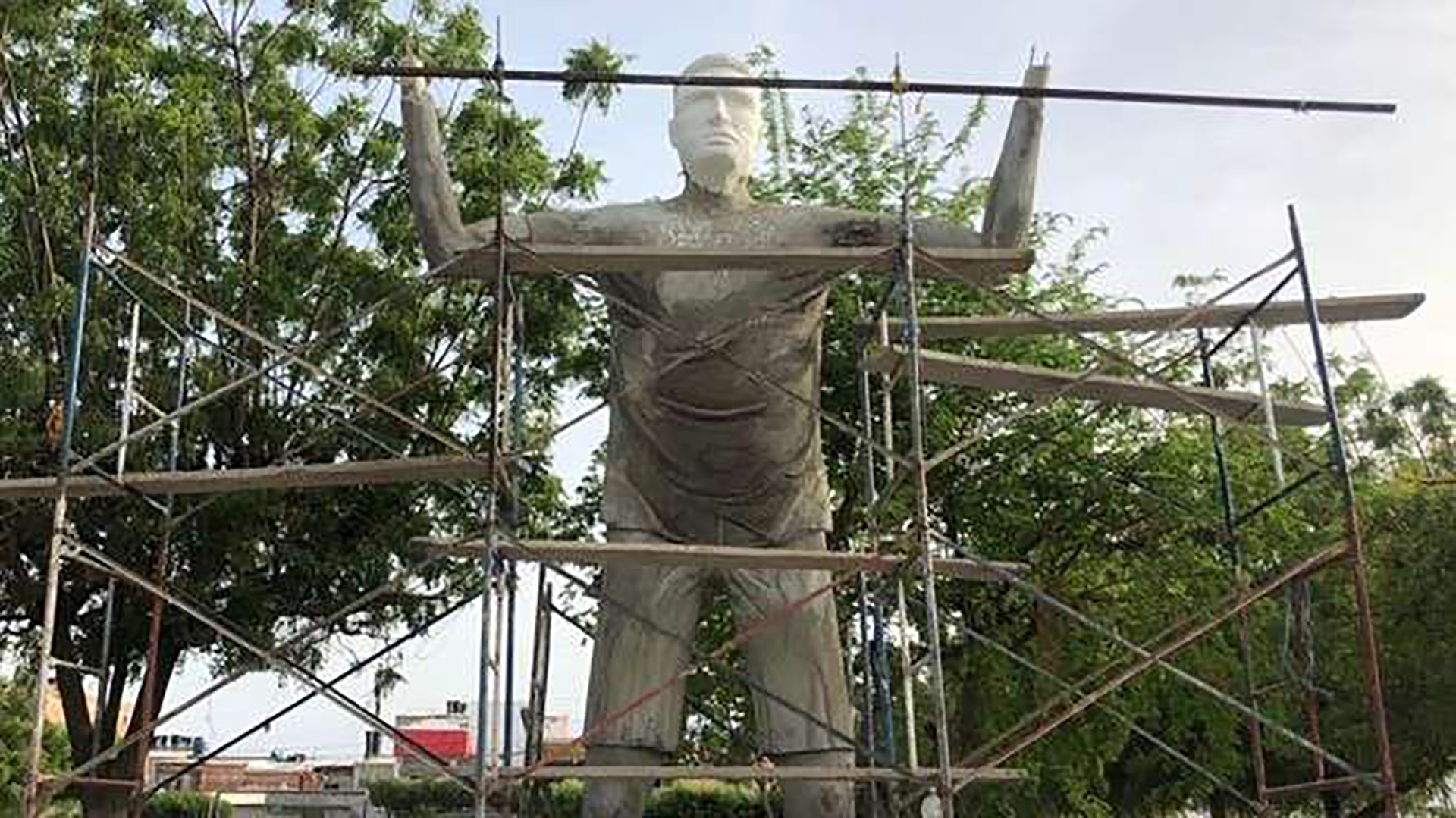 Estatua en construcción de Radamel Falcao, delantero de la Selección Colombia y del Mónaco.