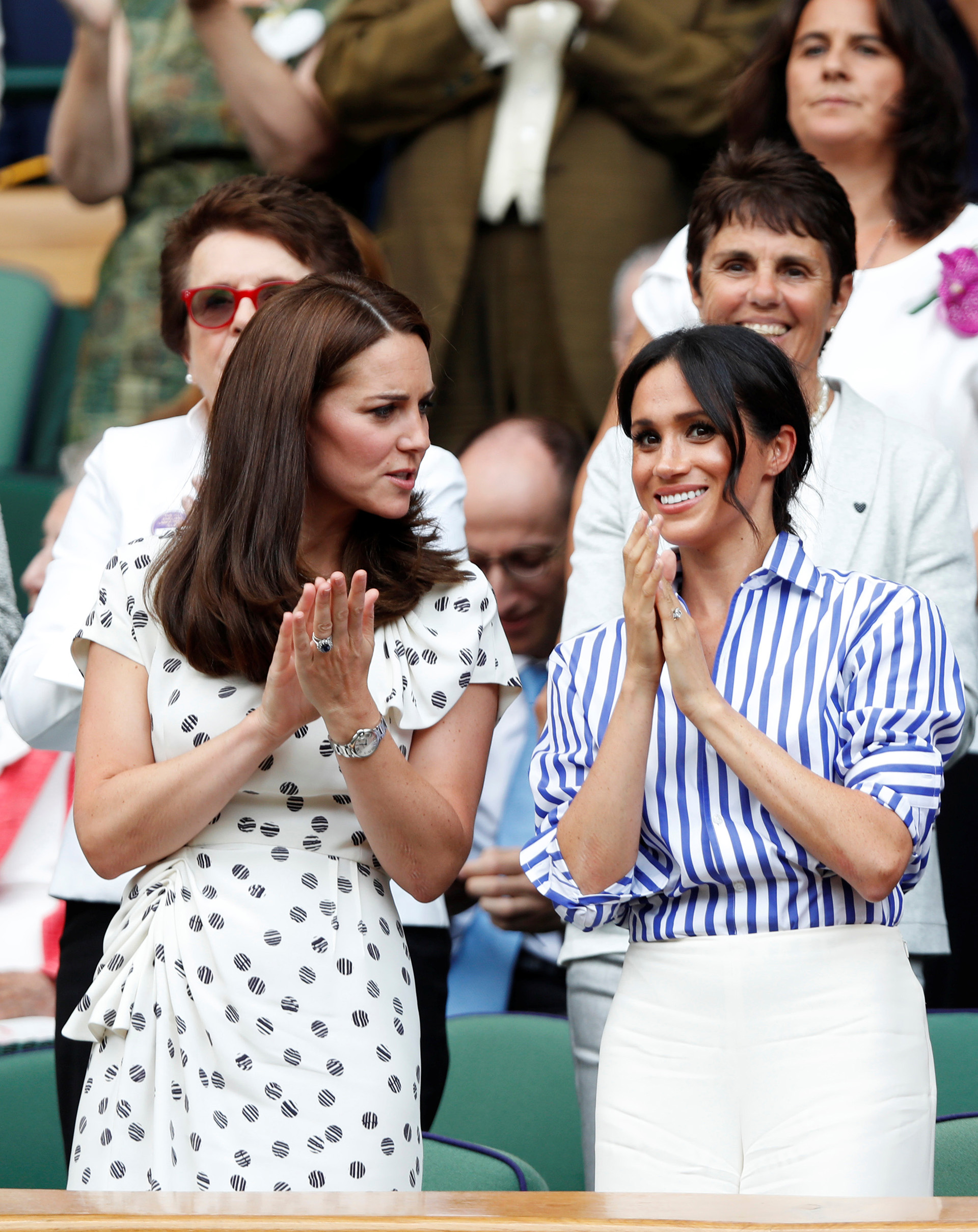 Kate Middleton y Meghan Markle en Wimbledon (Reuters)