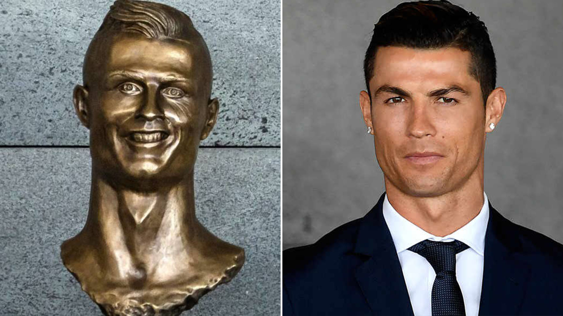 El busto de Cristiano Ronaldo en Madeira que finalmente fue reemplazado