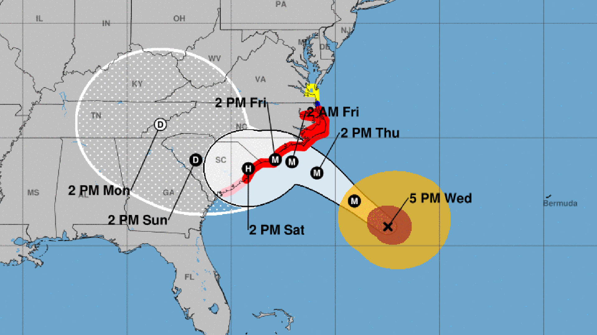 El reporte del NHC del miércoles a las 5 pm sobre el huracán Florence