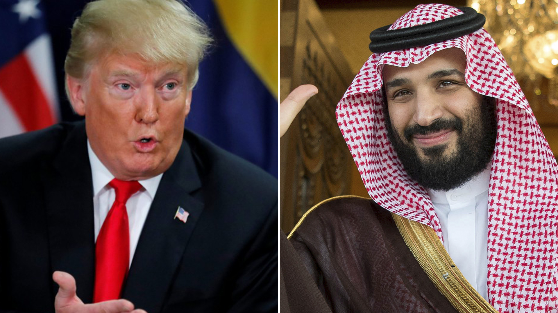 Donald Trump y el príncipe heredero de Arabia Saudita, Mohamed bin Salman