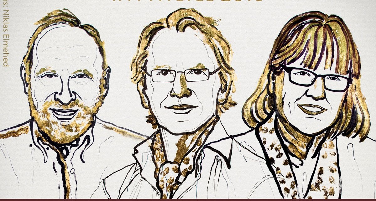 Los ganadores del Premio Nobel de Física Arthur Ashkin, Gérard Mourou y Donna Strickland