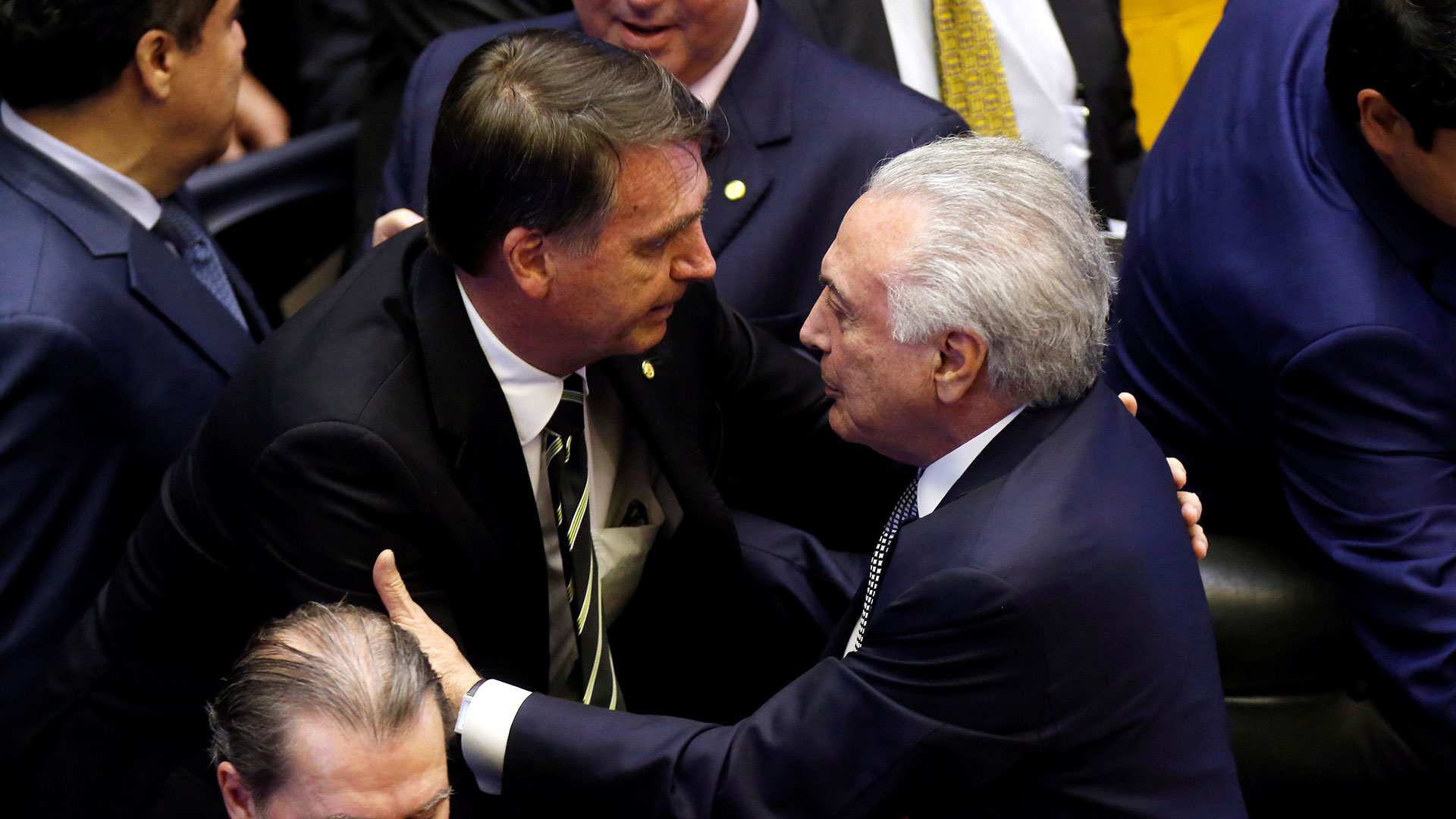 Jair Bolsonaro y Michel Temer (Reuters)