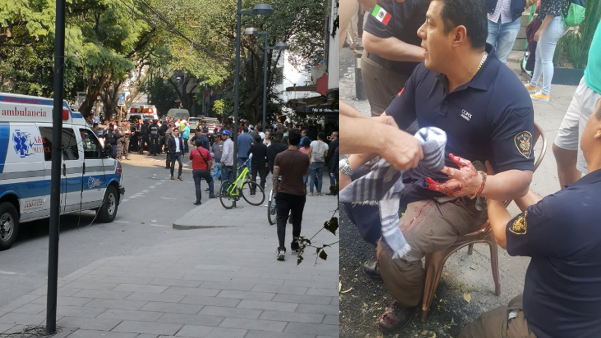 En la popular colonia Condesa de Ciudad de México se registró una balacera a plena luz del día. (Fotos: Twitter dany_jaja, MANOLOHDZ)