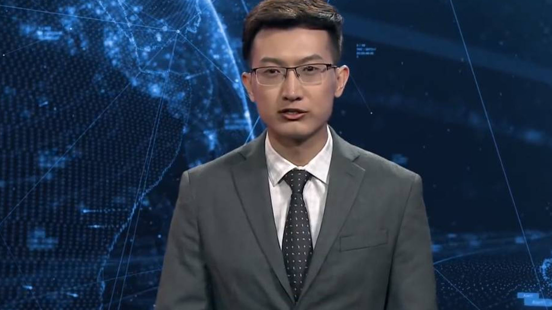 El primer presentador virtual pestañea, se mueve ligeramente y tiene una apariencia totalmente humana (Foto: @NewChinaTV)