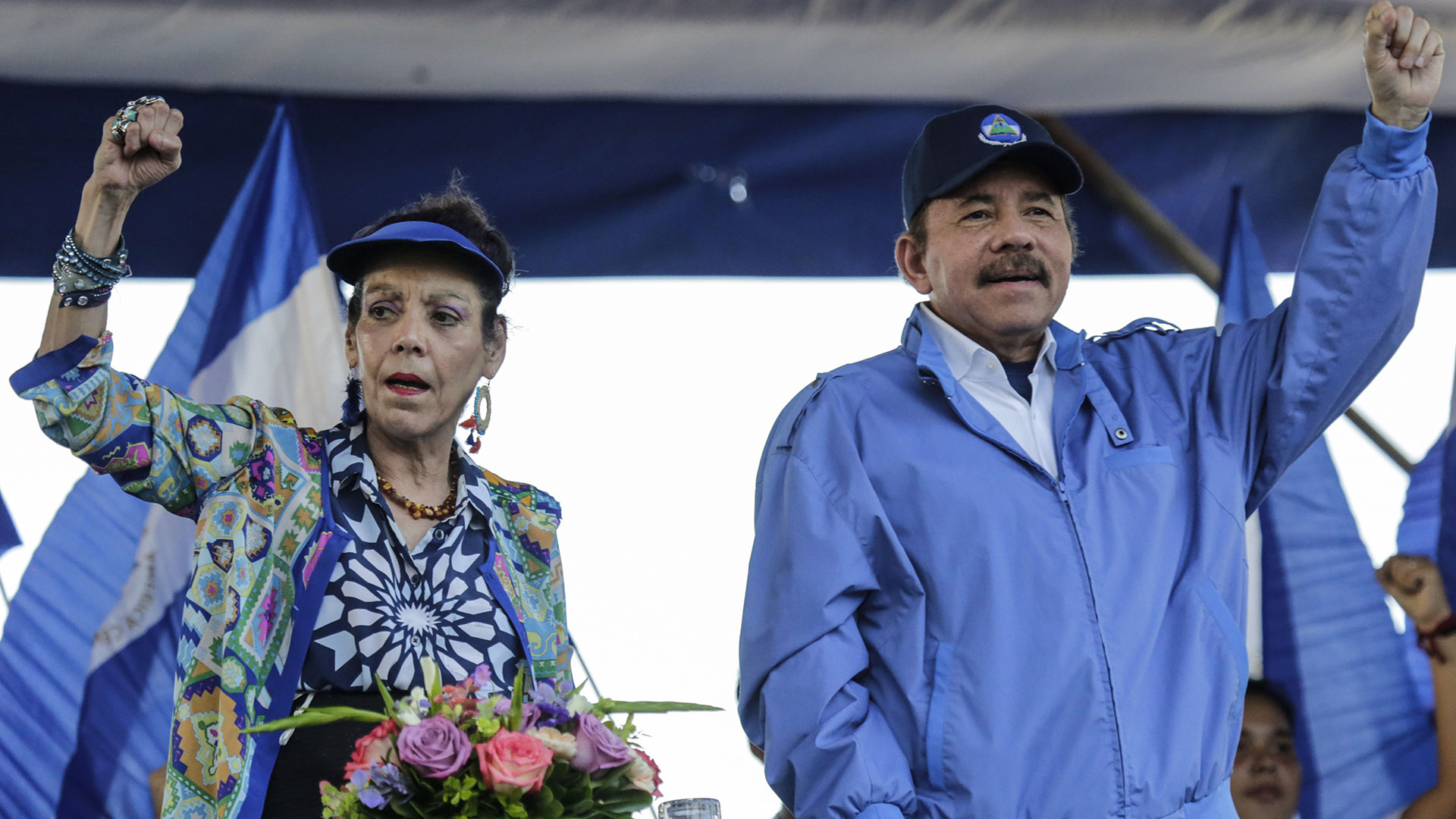 Rosario Murillo y Daniel Ortega (AFP)