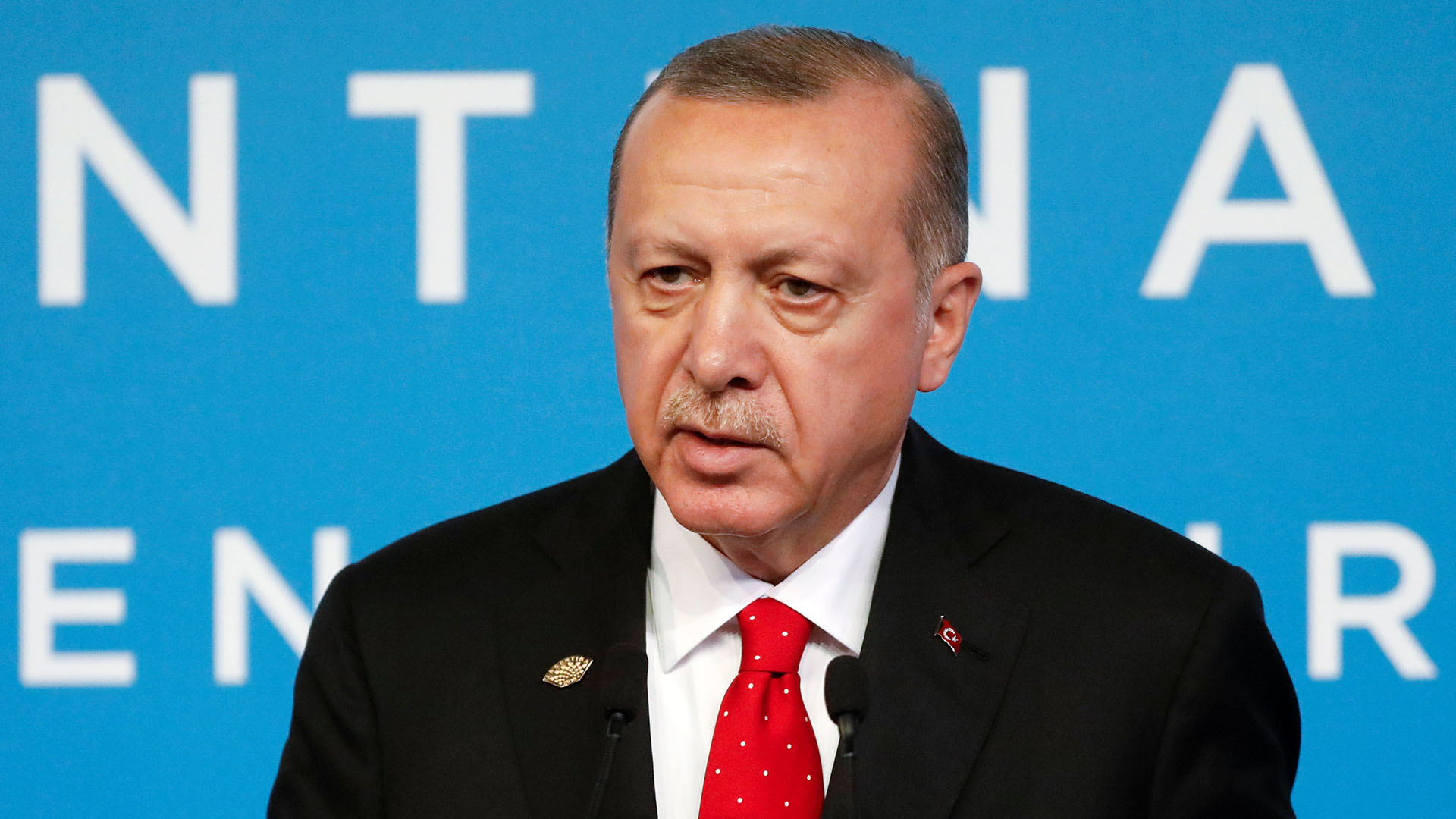 Recep Tayyip Erdogan en una conferencia de prensa en el segundo día de la Cumbre del G20 en Buenos Aires (Reuters)