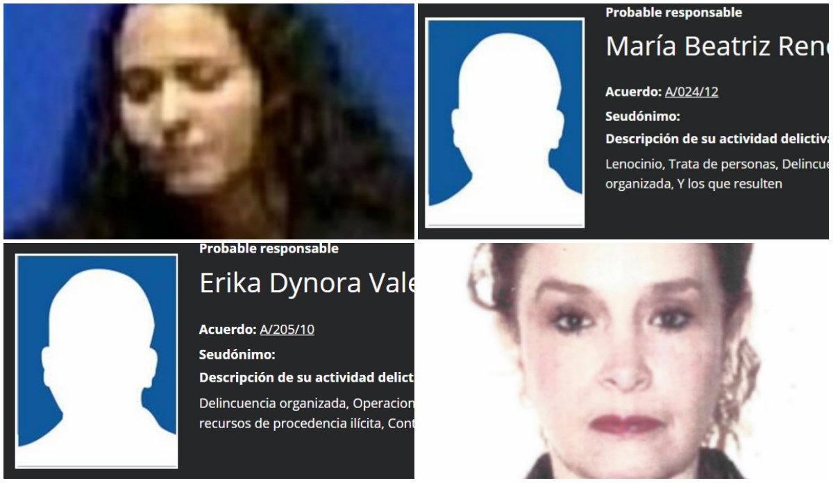 Ellas son las más buscadas por la fiscalía mexicana (Foto: PGR)