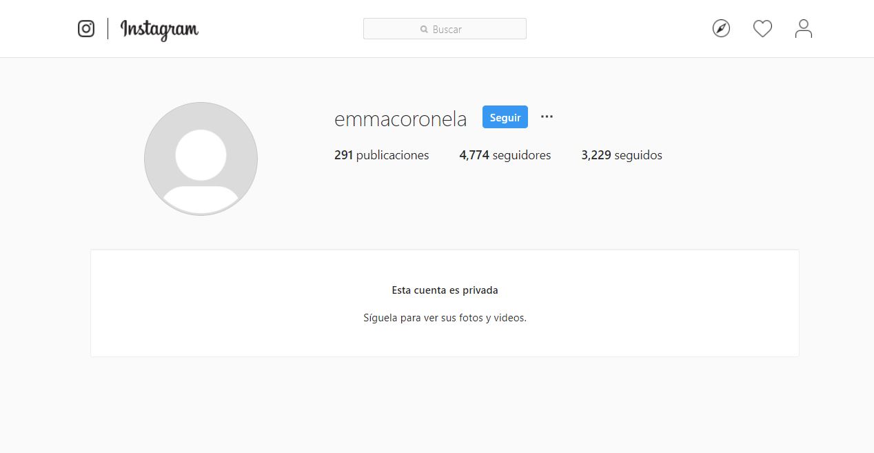 Hasta ayer la cuenta de @emmacoronela estaba activa y tenía más de 650.000 seguidores(Captura de pantalla Instagram)