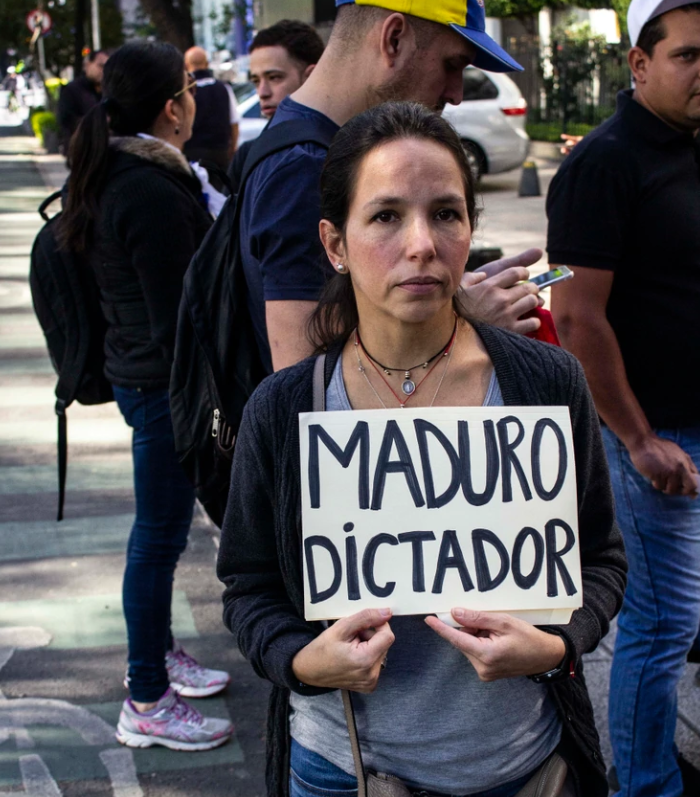 Imagen del día de la protestas en Ciudad de México contra el régimen de Maduro (Foto: Gibrán Casas)
