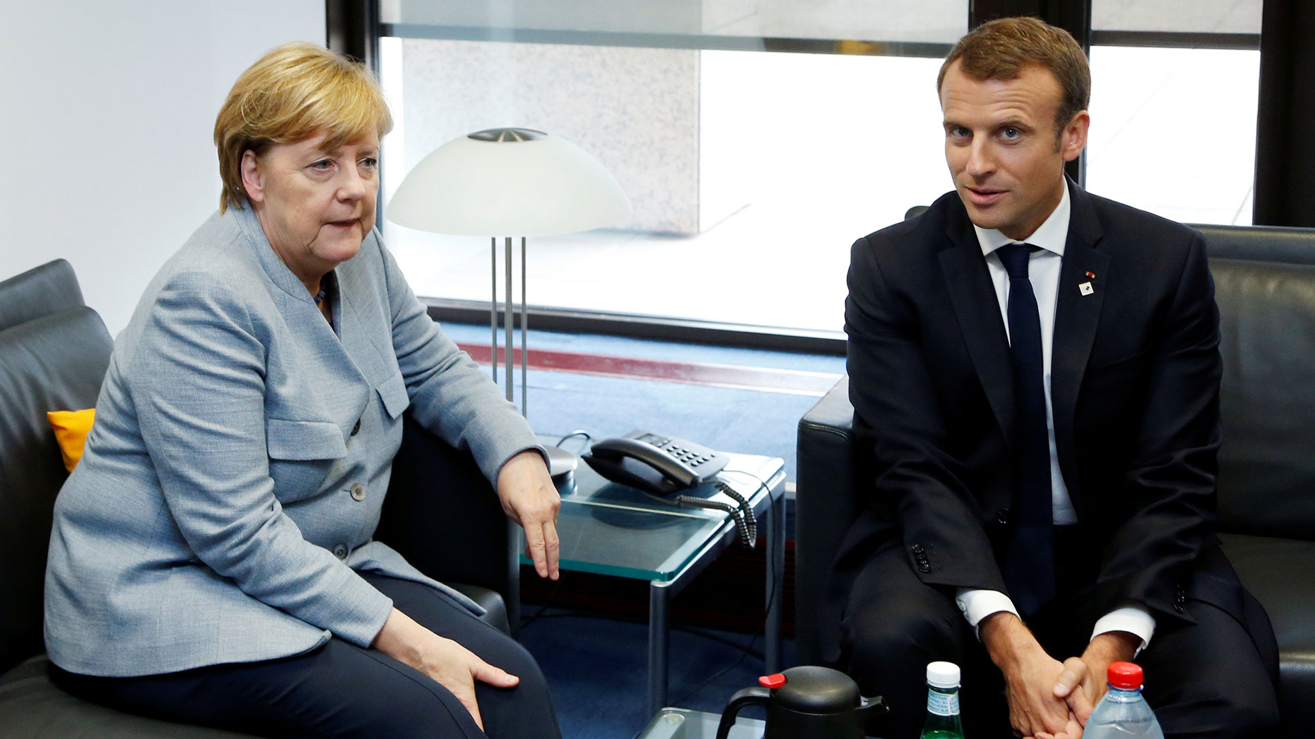 Angela Merkel y Emmanuel Macron (Reuters)