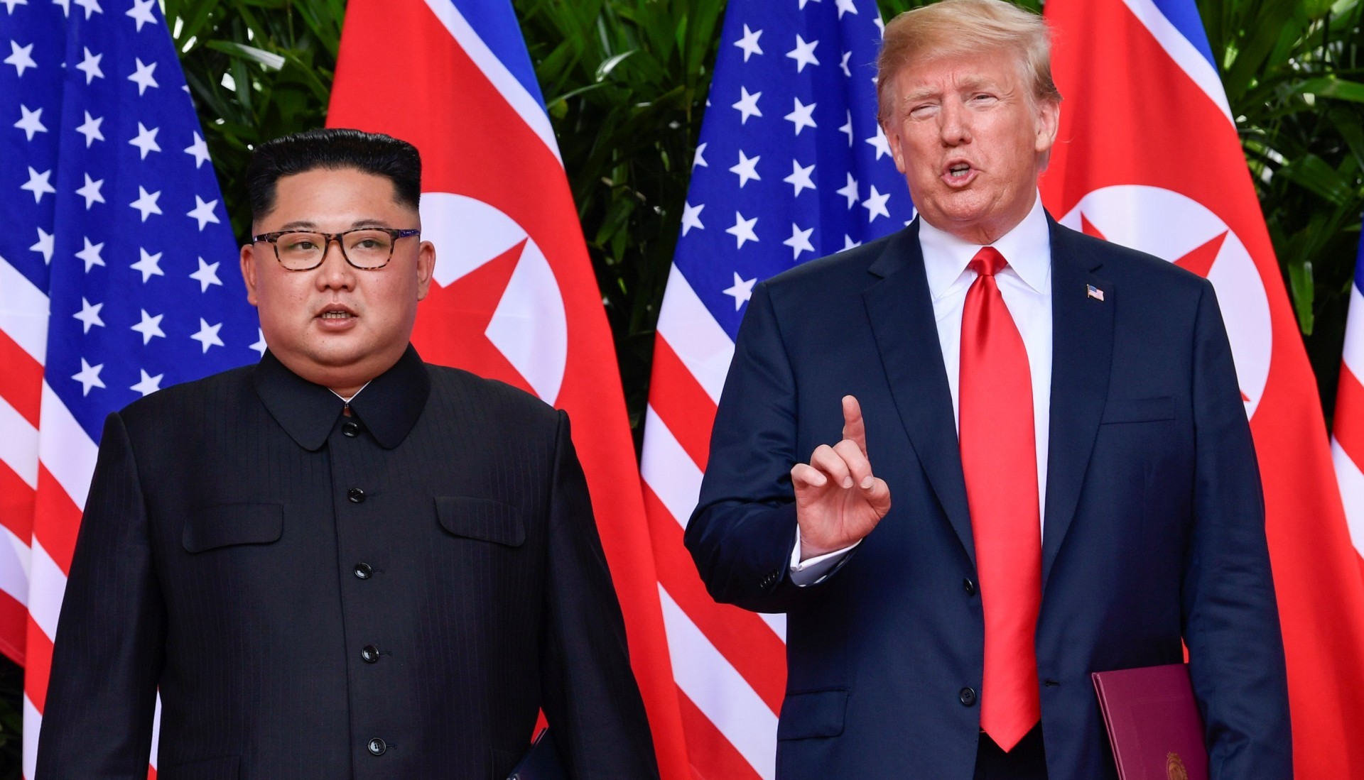 Donld Trump y Kim Jong-un en Singapur, el 12 d ejunio de 2017