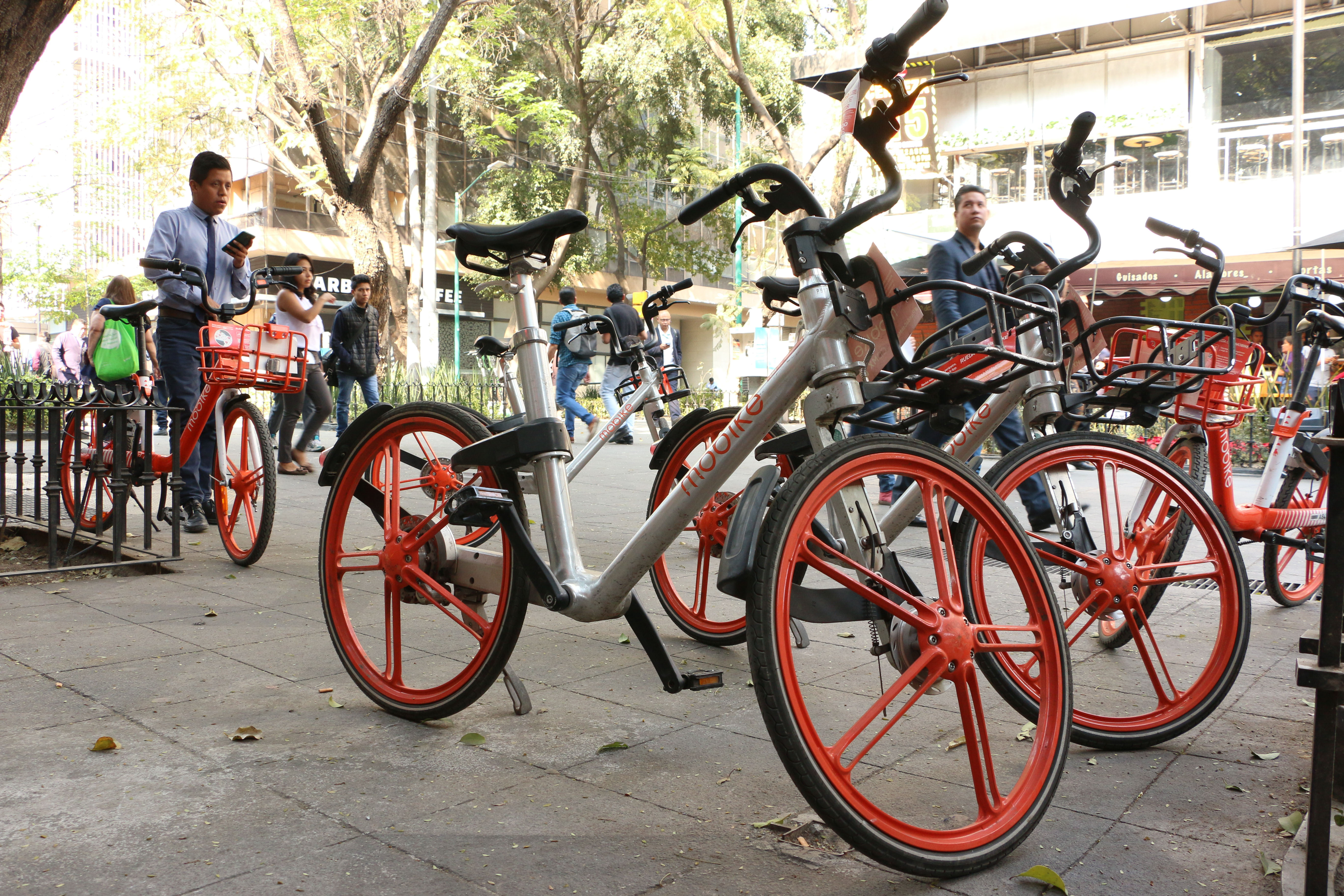 El servicio de bicicletas sin anclaje en la CDMX se ha convertido en un gran problema para la movilidad de los peatones (Foto: Cuartoscuro)