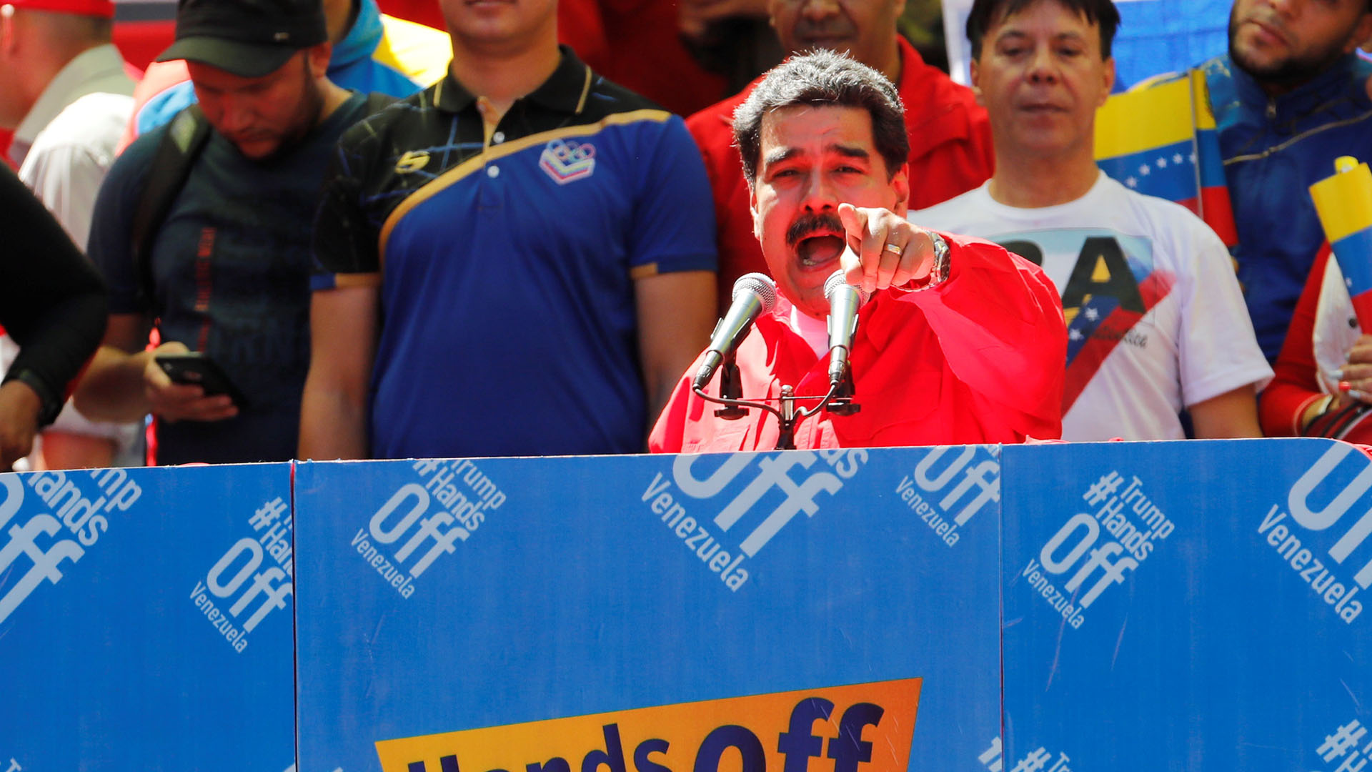 Nicolás Maduro habló en Caracas durante los operativos de la oposición en los pasos fronterizos (Reuters)