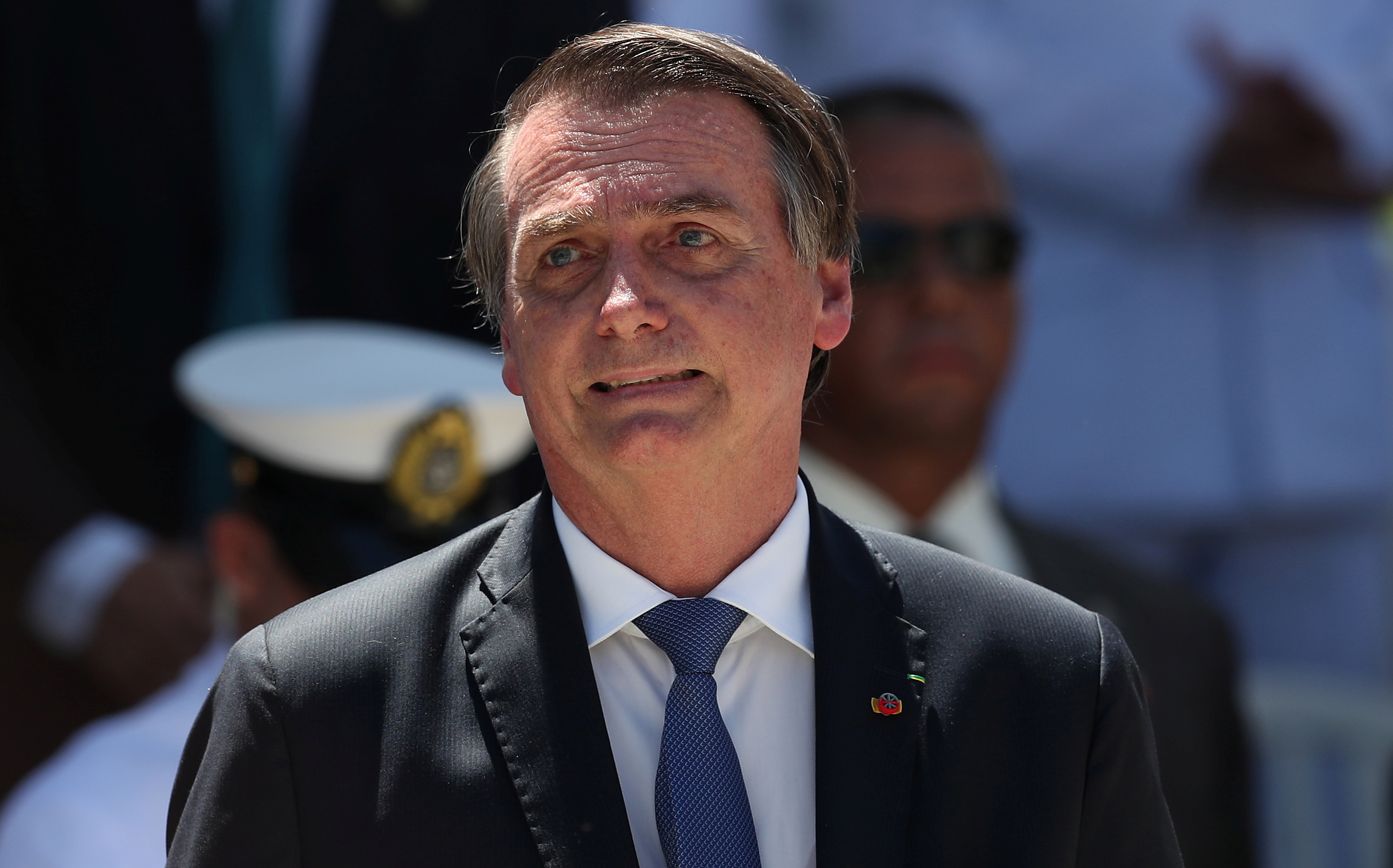 Bolsonaro durante las celebraciones por el aniversario de la Marina (REUTERS/Ricardo Moraes)