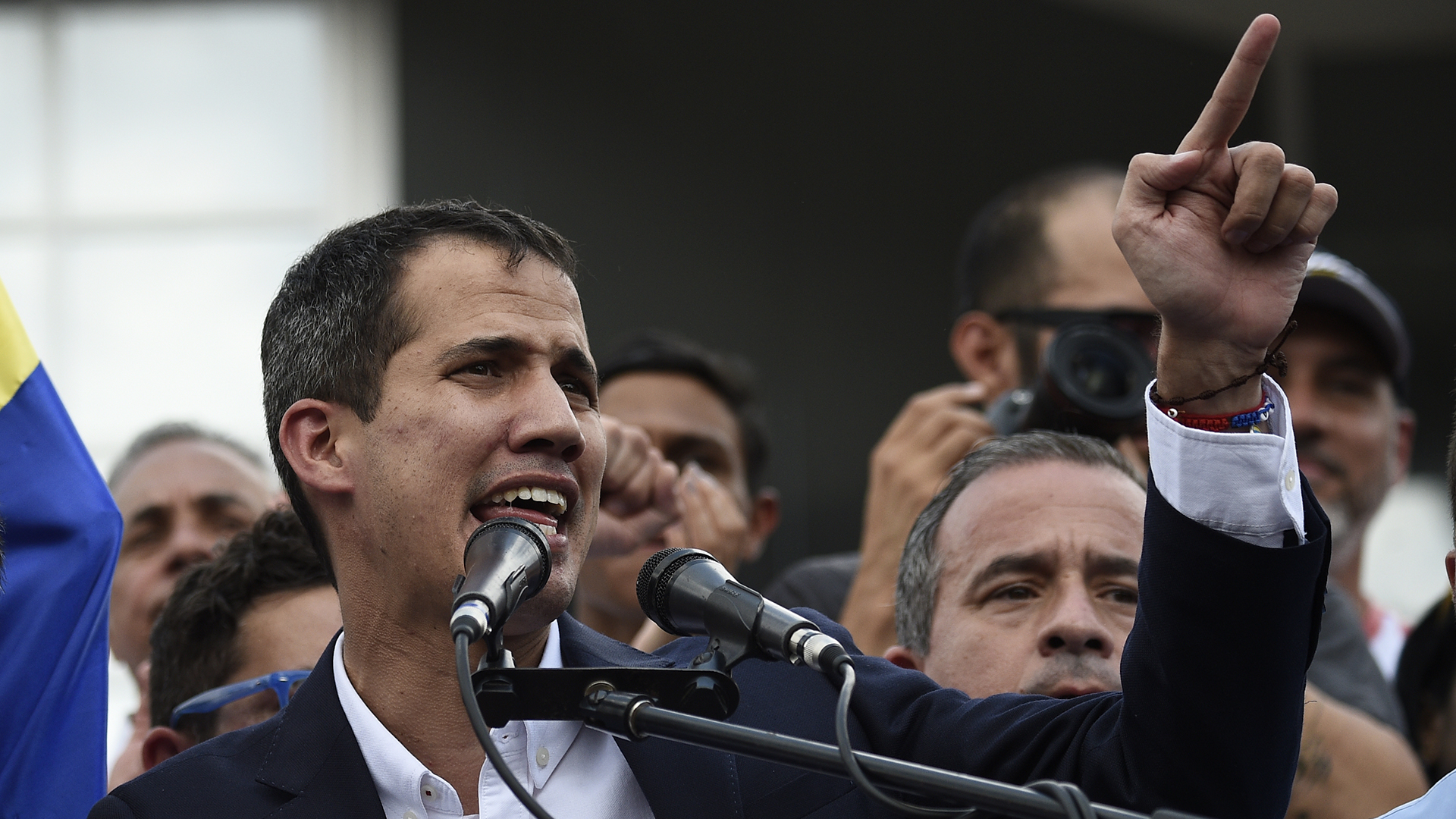 Guaidó regresó este lunes a Caracas (Federico Parra / AFP)