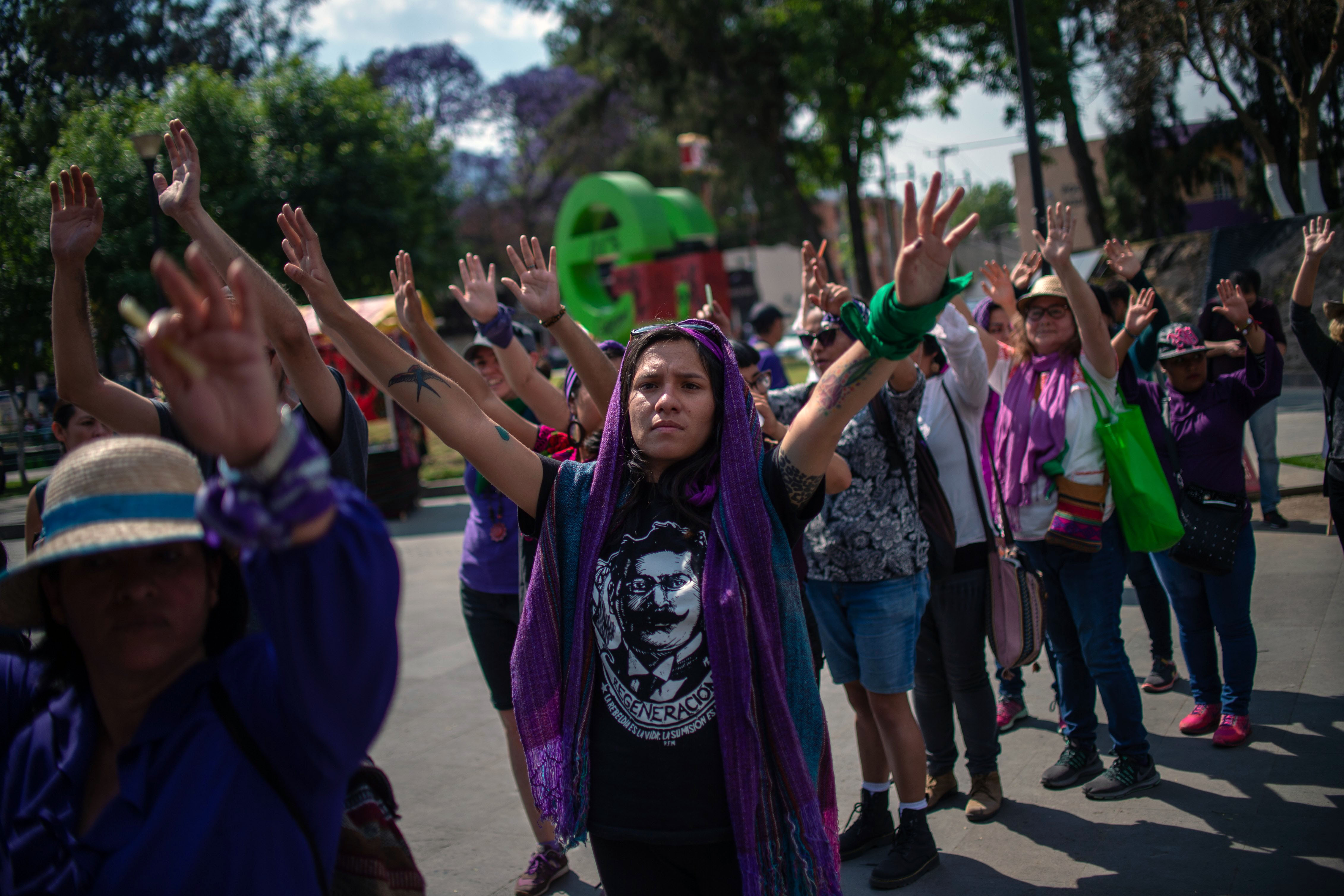 En distintos puntos del país se reportaron movilizaciones por El Día Internacional de la Mujer (Foto: AFP/ Pedro Pardo)