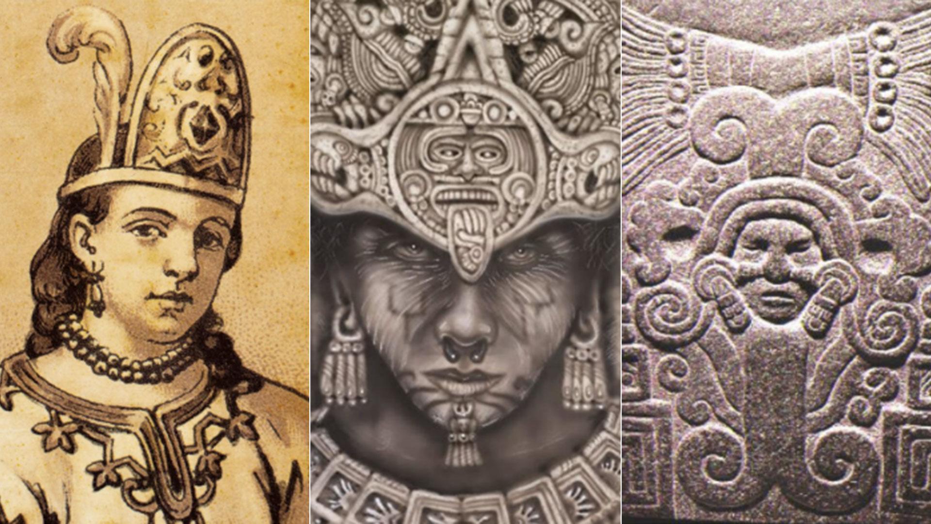 La Malinche y diferentes representaciones de Cihuacóatl (Fotos: Pinterest, Wikipedia)